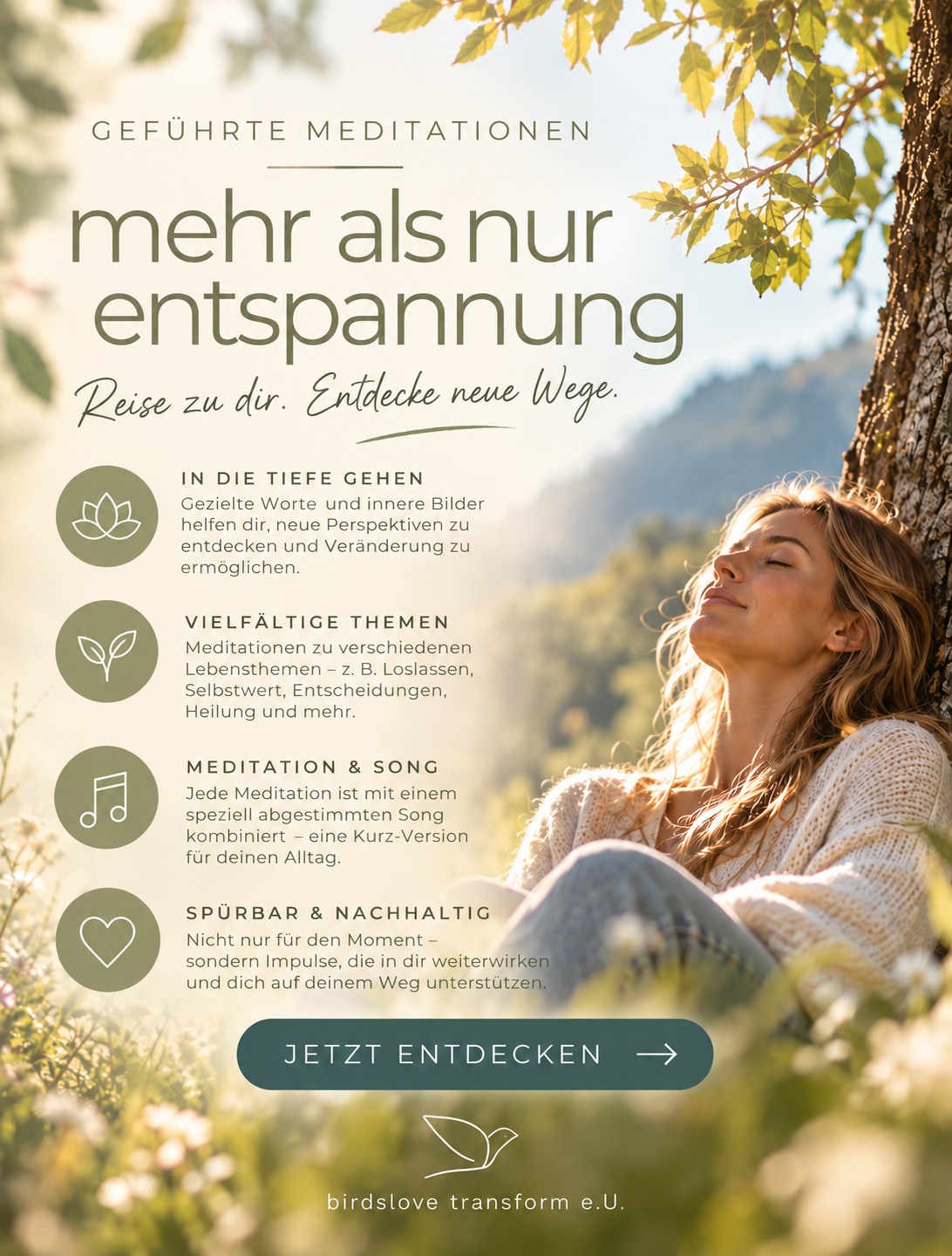 Gefuehrte Meditationen - birdslove transform - mehr als Entspannung