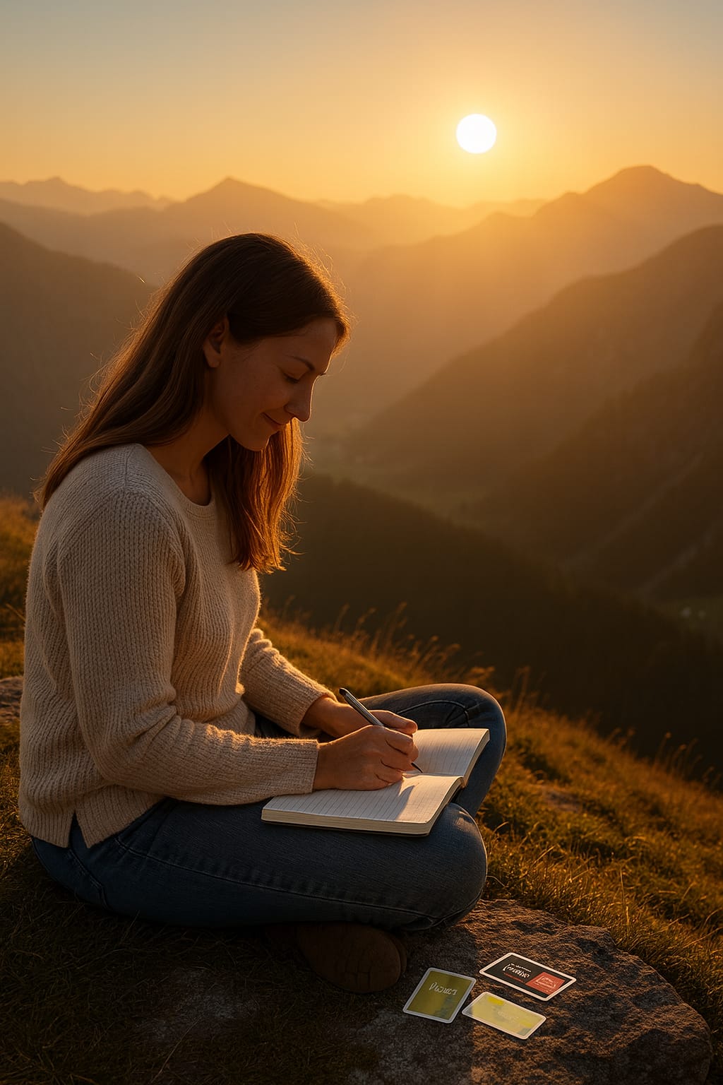Achtsam - Gedanken schweifen lassen - Nathalie Niederwolfsgruber von hinten - Natur - Wasser - Meditation - Neuseeland