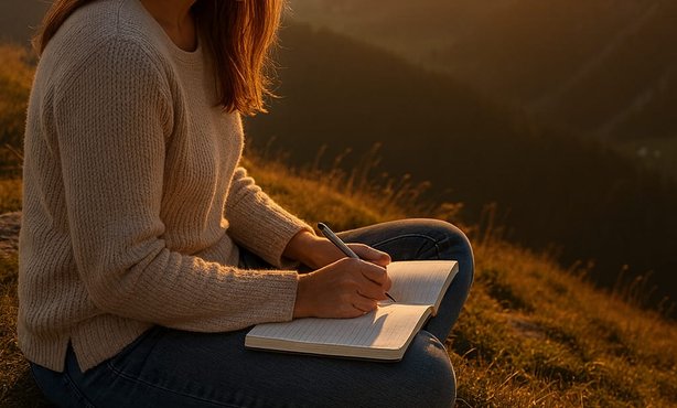 Achtsam - Gedanken schweifen lassen - Nathalie Niederwolfsgruber von hinten - Natur - Wasser - Meditation - Neuseeland Achtsam - Gedanken schweifen lassen - Nathalie Niederwolfsgruber von hinten - Natur - Wasser - Meditation - Neuseeland