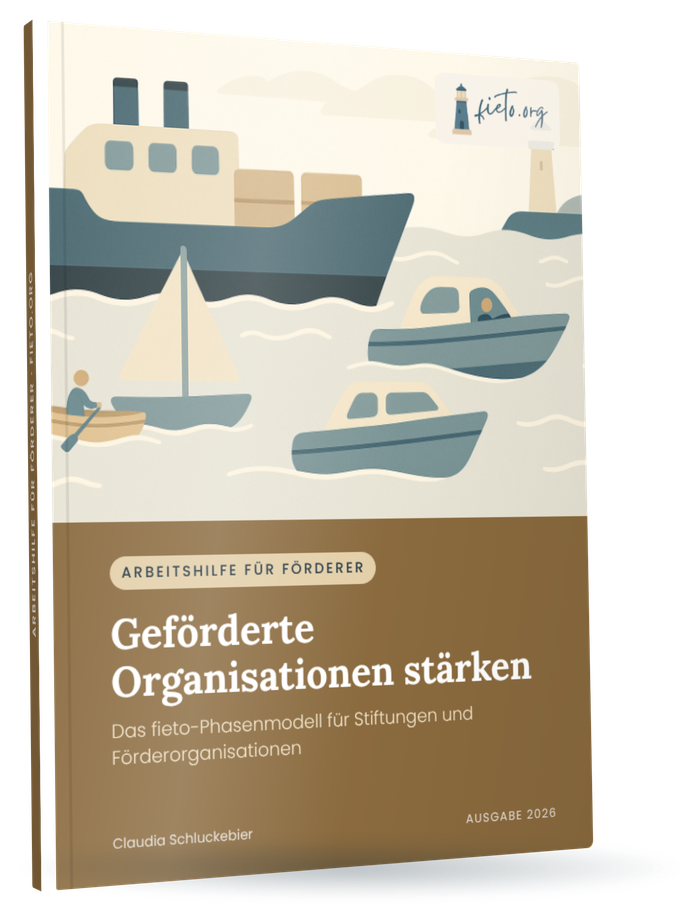 Cover der Arbeitshilfe für Förderer „Geförderte Organisationen stärken“