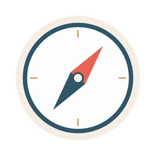 Illustration: Kompass als Symbol für Orientierung im Fördermittelcontrolling