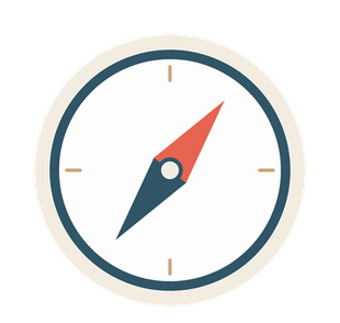 Illustration: Kompass als Symbol für Orientierung im Fördermittelcontrolling Illustration: Kompass als Symbol für Orientierung im Fördermittelcontrolling
