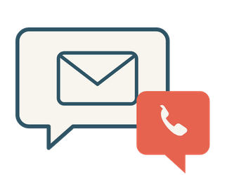 Illustration: Kontakt per E-Mail oder Telefon