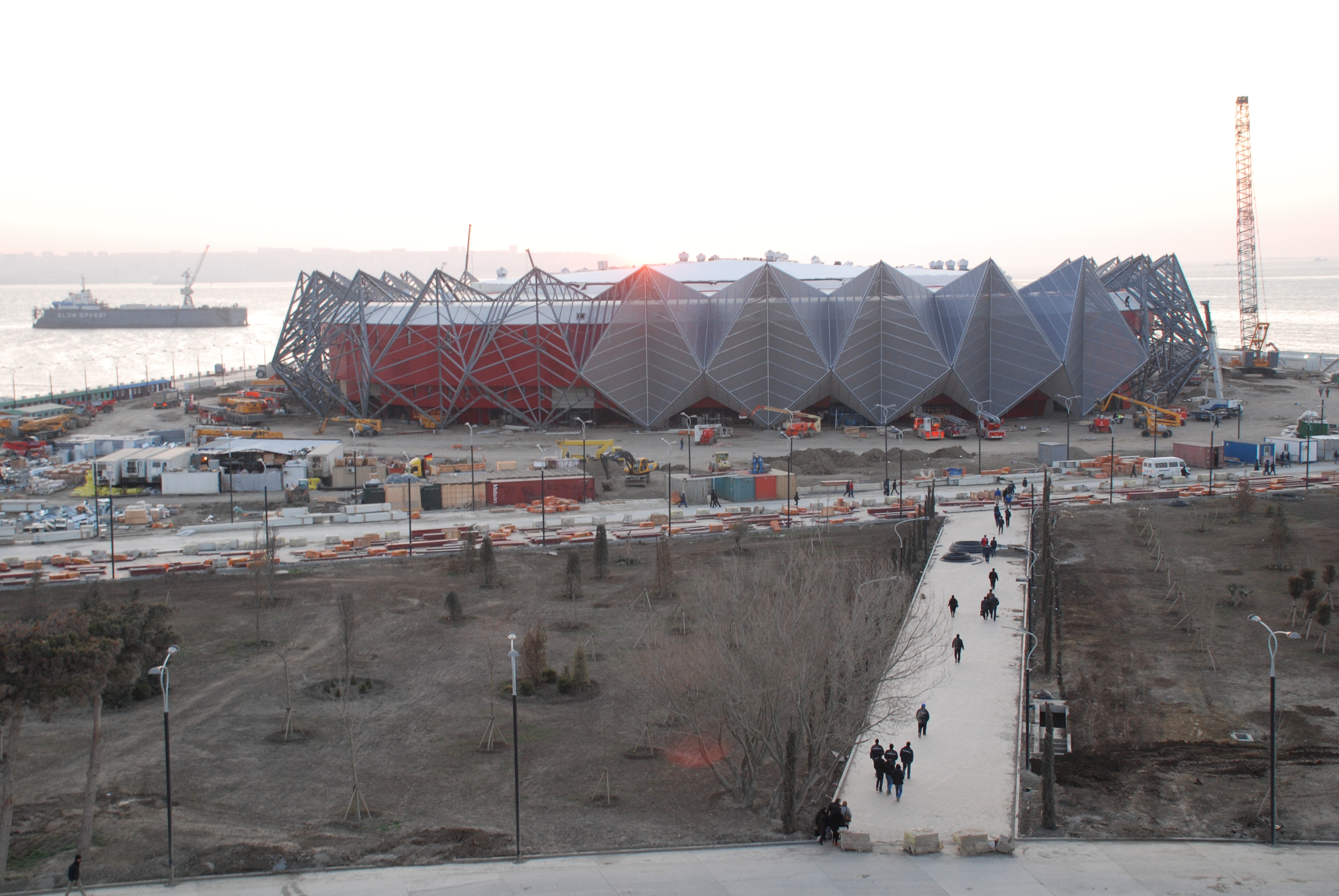 Baku, Aserbaidschan – Crystal Hall  Montagearbeiten