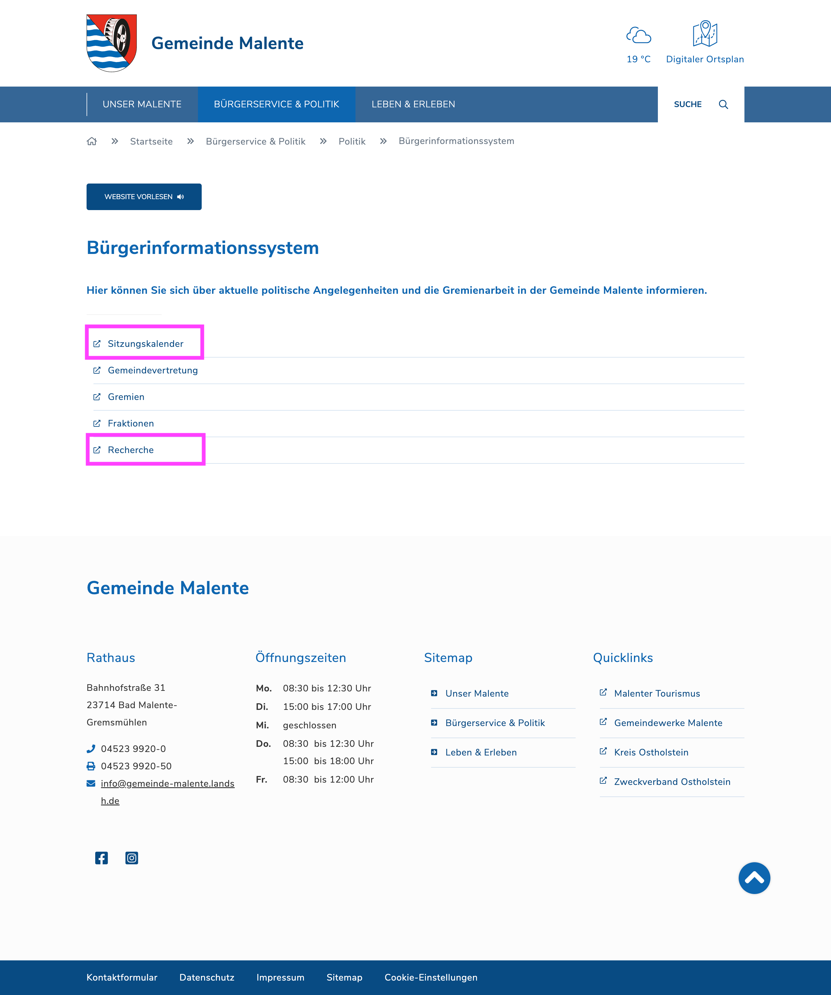 02 Bürgerinformationssystem Übersicht