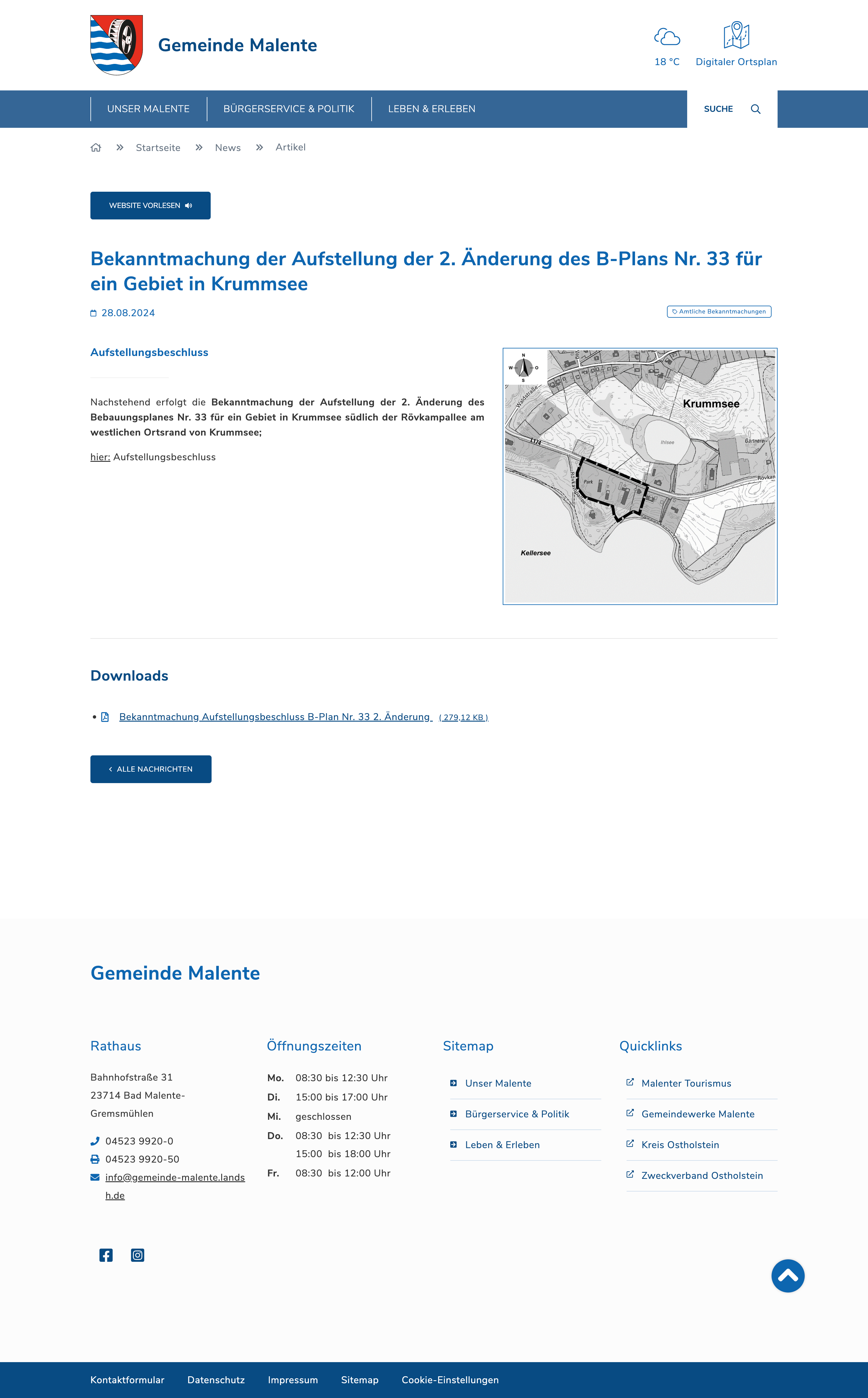 Beispiel für eine News