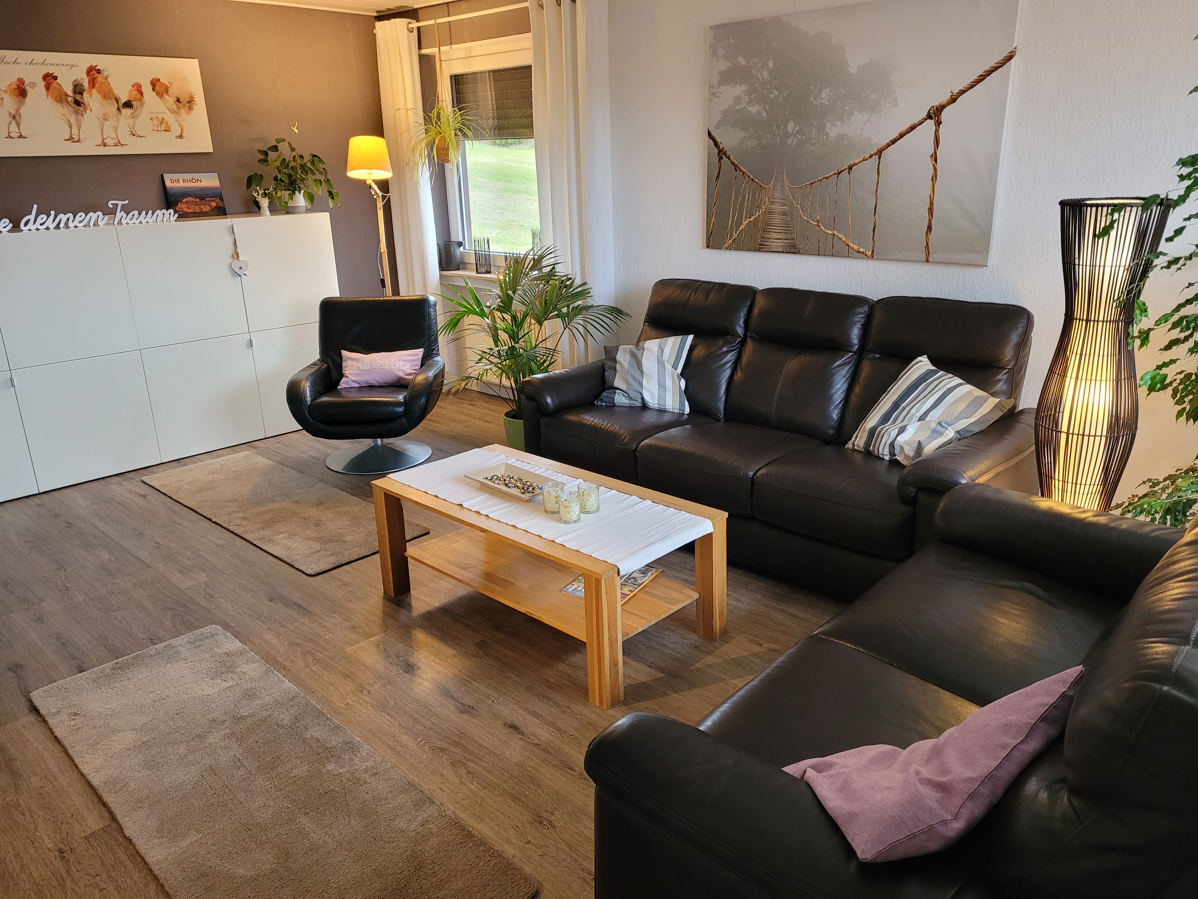 Wohnzimmer FeWo Rhönstreuner