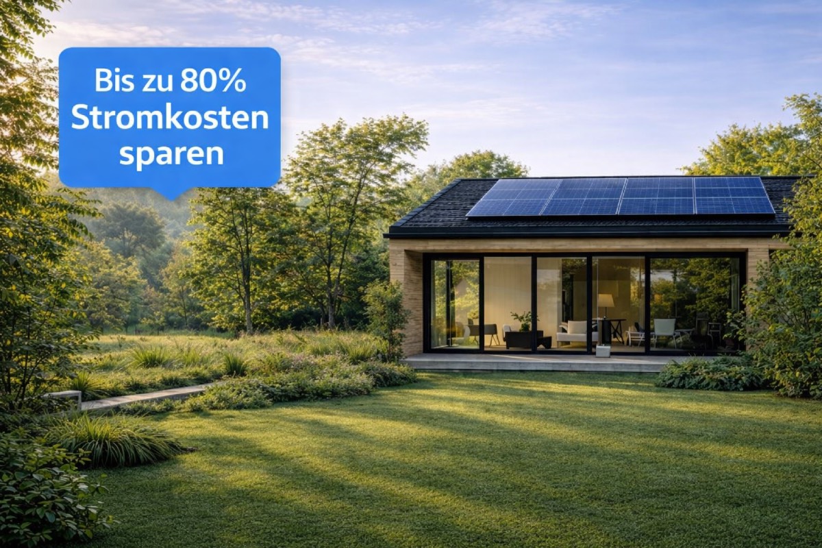 Nahaufnahme von Solarpanels mit Sonne