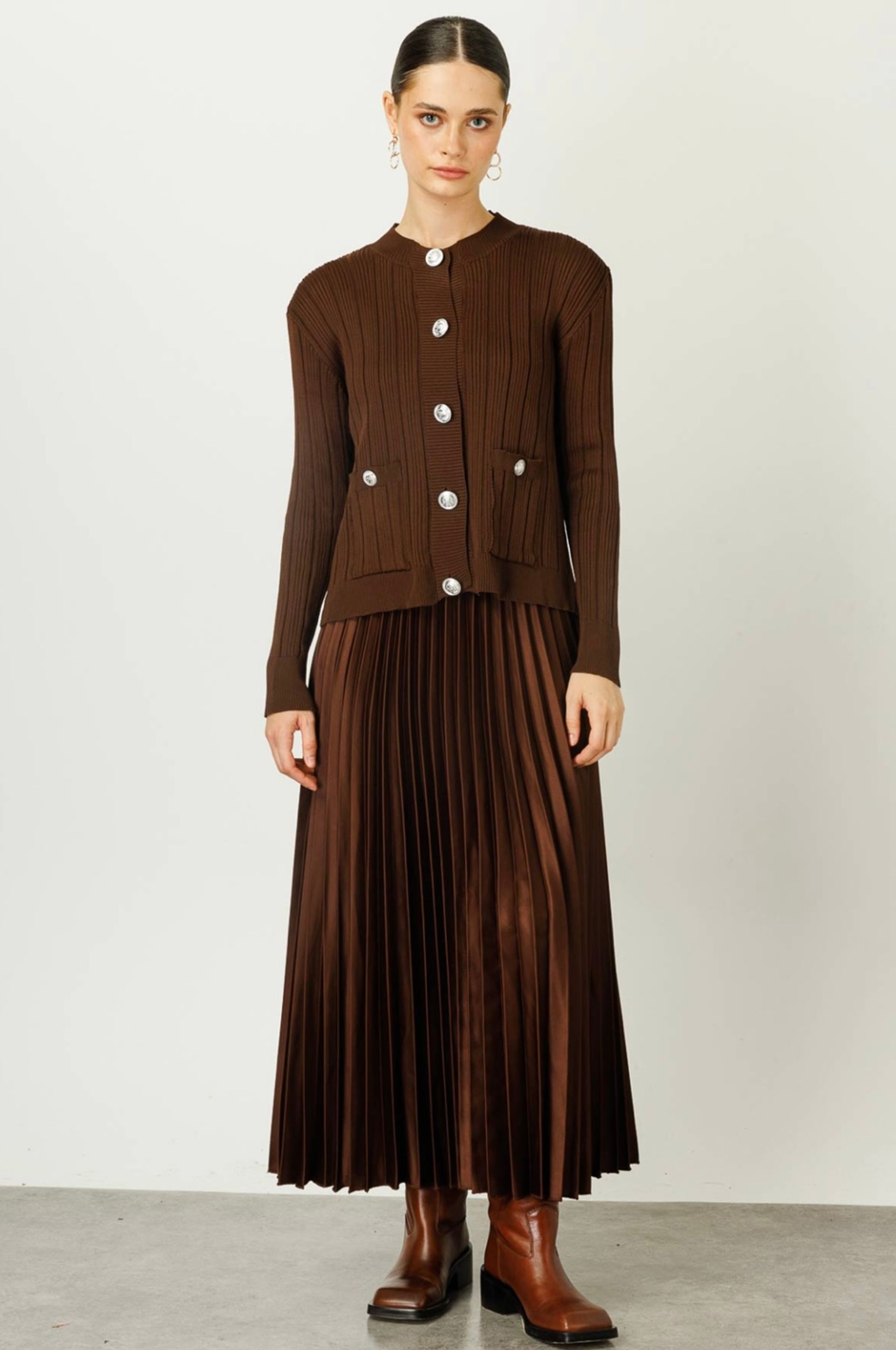 Satijnen plissérok top