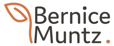 Logo Bernice Muntz met tekening van hoofd met hart.
