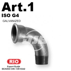 Art.1 Bend 90 MF Galv. Group Malleable iron DIN10242