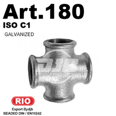 Art.180 Cross Galv. Group Malleable iron  DIN10242