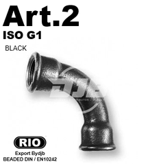 Art.2 Bend 90 FF Black. Group Malleable iron DIN10242