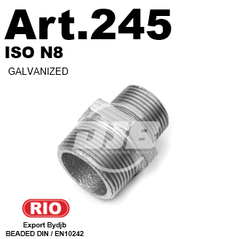 Art.245 Hexagon Red. Nipple Galv. Group Malleable iron DIN10242