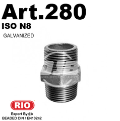 Art.280 Hexagon Nipple Galv. Group Malleable iron  DIN10242