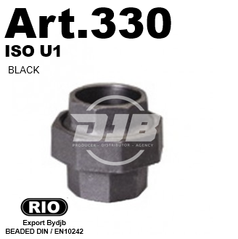Art.330 Union, flat seat FF Black. Group Malleable iron DIN10242