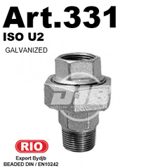 Art.331 Union, flat seat MF Galv. Group Malleable iron DIN10242