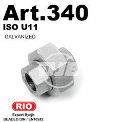 Art.340 Union, taper seat FF Malleable iron DIN EN10242