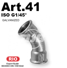 Art.41 Bend 45 FF Galv. Group Malleable iron  DIN10242