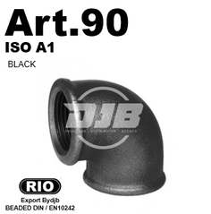 Art.90 Elbow 90 FF Black. Group Malleable iron  DIN10242