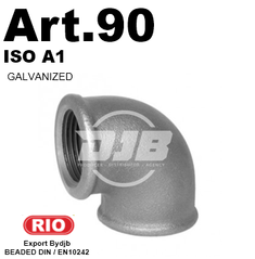 Art.90 Elbow 90 FF Galv. Group Malleable iron  DIN10242