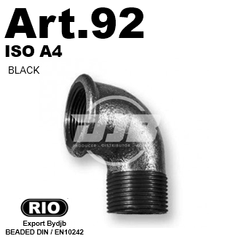 Art.92 Elbow 90 MF Black. Group Malleable iron  DIN10242