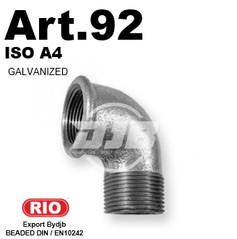 Art.92 Elbow 90 MF Galv. Group Malleable iron  DIN10242