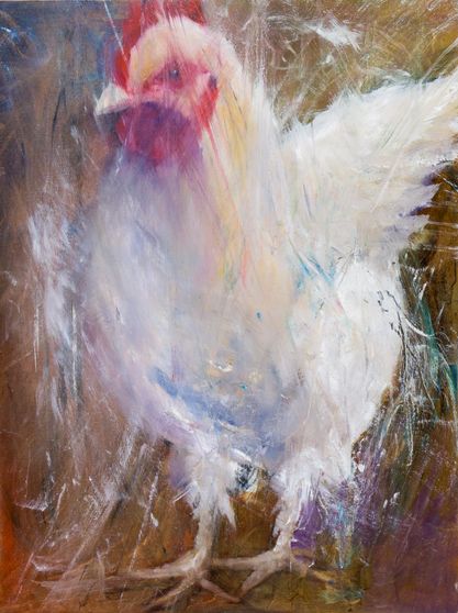 Alive and kicking,  oil panel 2021