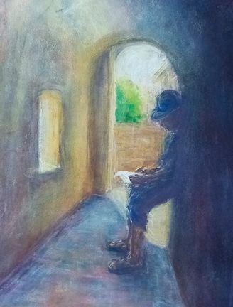 Recovering from the heat,  pastel paper, 2022