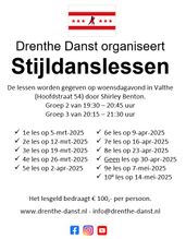 Schema stijldansen mrt-25 tm mei-25
