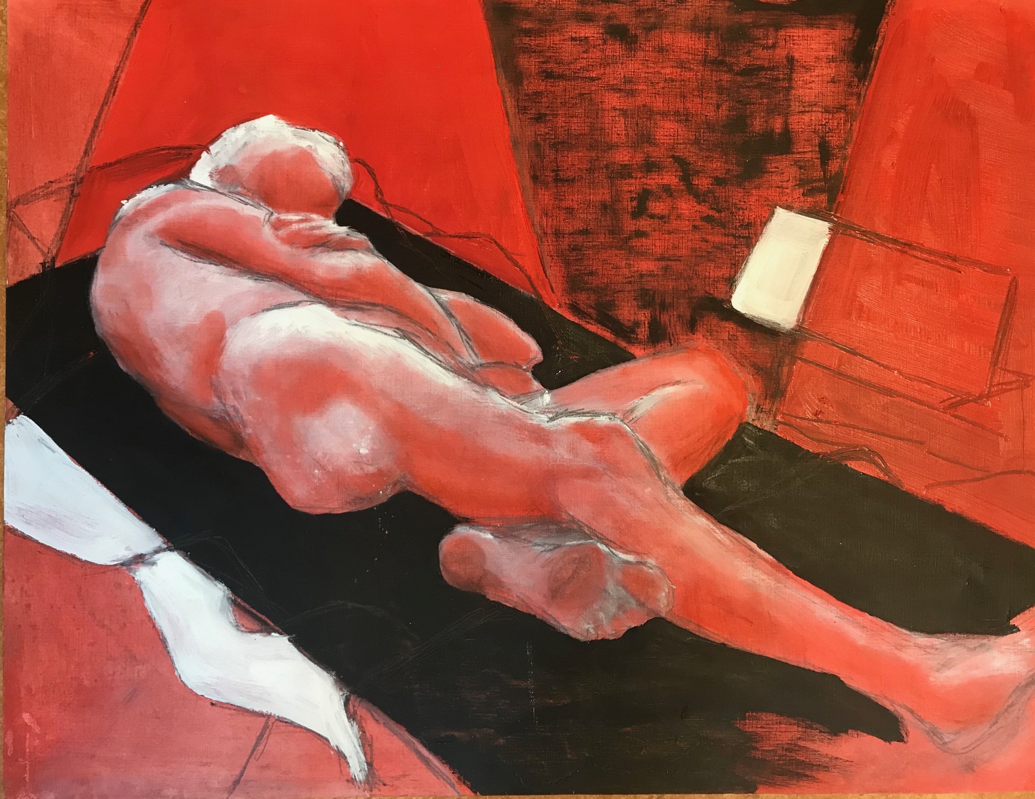 Rene Rood | olieverf op papier | 50x65cm
