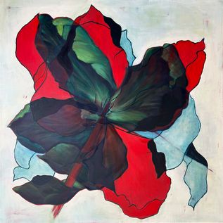 Tulip square1 | olieverf op doek | 100x100cm | 2025