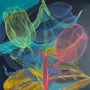Tulpen2 | olieverf op doek | 50x50cm | 2024