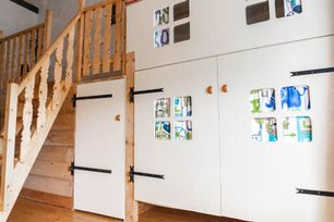 Bed with toy closet and top bed