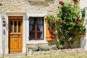 Front door and window