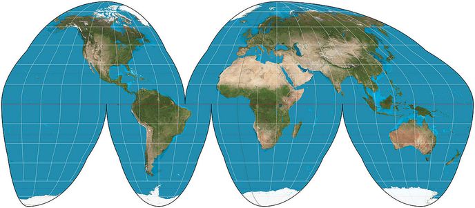 40. 1923. Pseudocylindrical_Equal-area_John Paul Goode