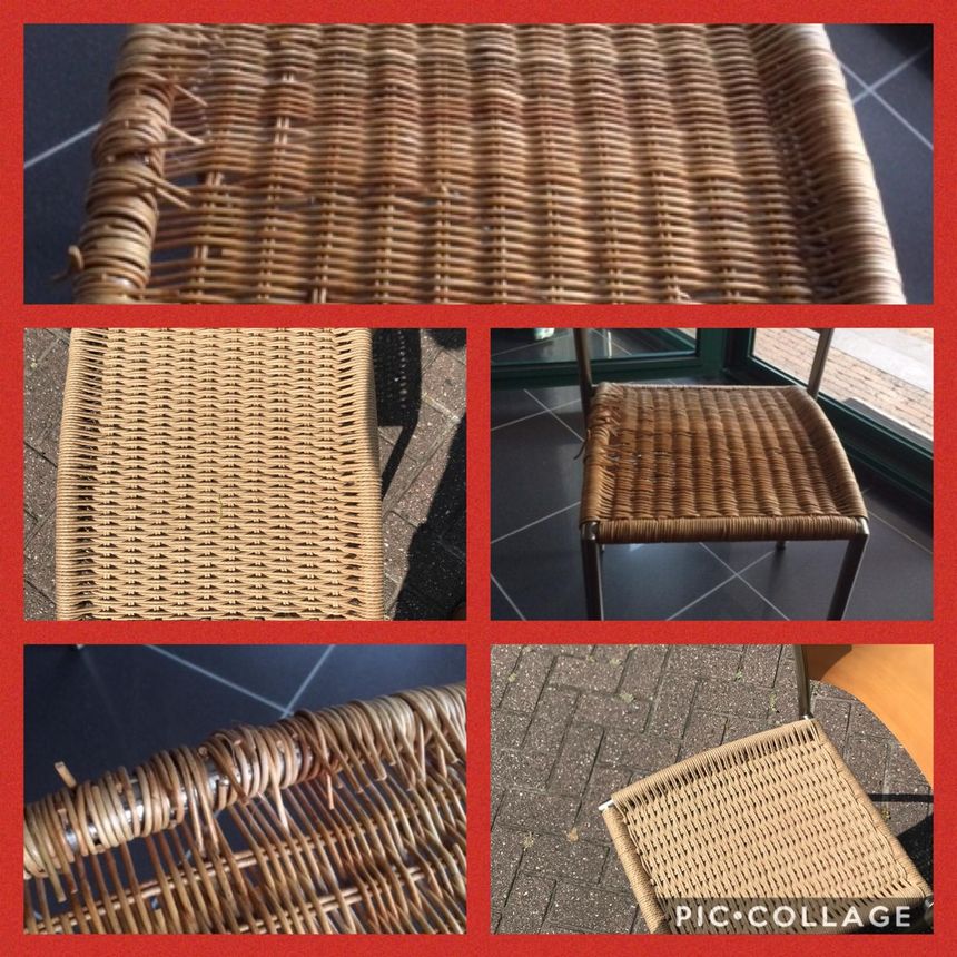 Collage van matten en beizen
