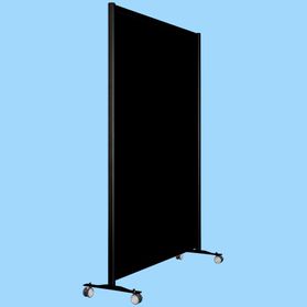Wand geheel zwart op wielen HxB197x104cm