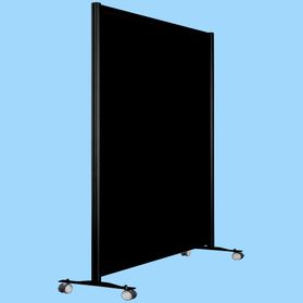 Wand geheel zwart op wielen HxB197x203cm