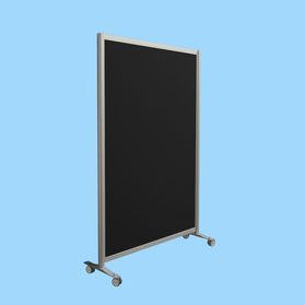 Prikbord op wielen zwart
