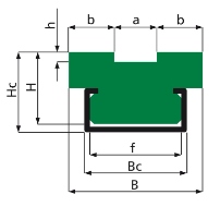 GR2C - HMPE Duplex Ketting Geleidingsprofiel