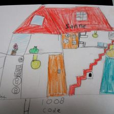 Sanne 8;8 jaar  - doorzichtige tekening