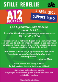 Flyer Stille Rebellie A12 - 5 april 2025