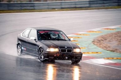 BMW through the rain