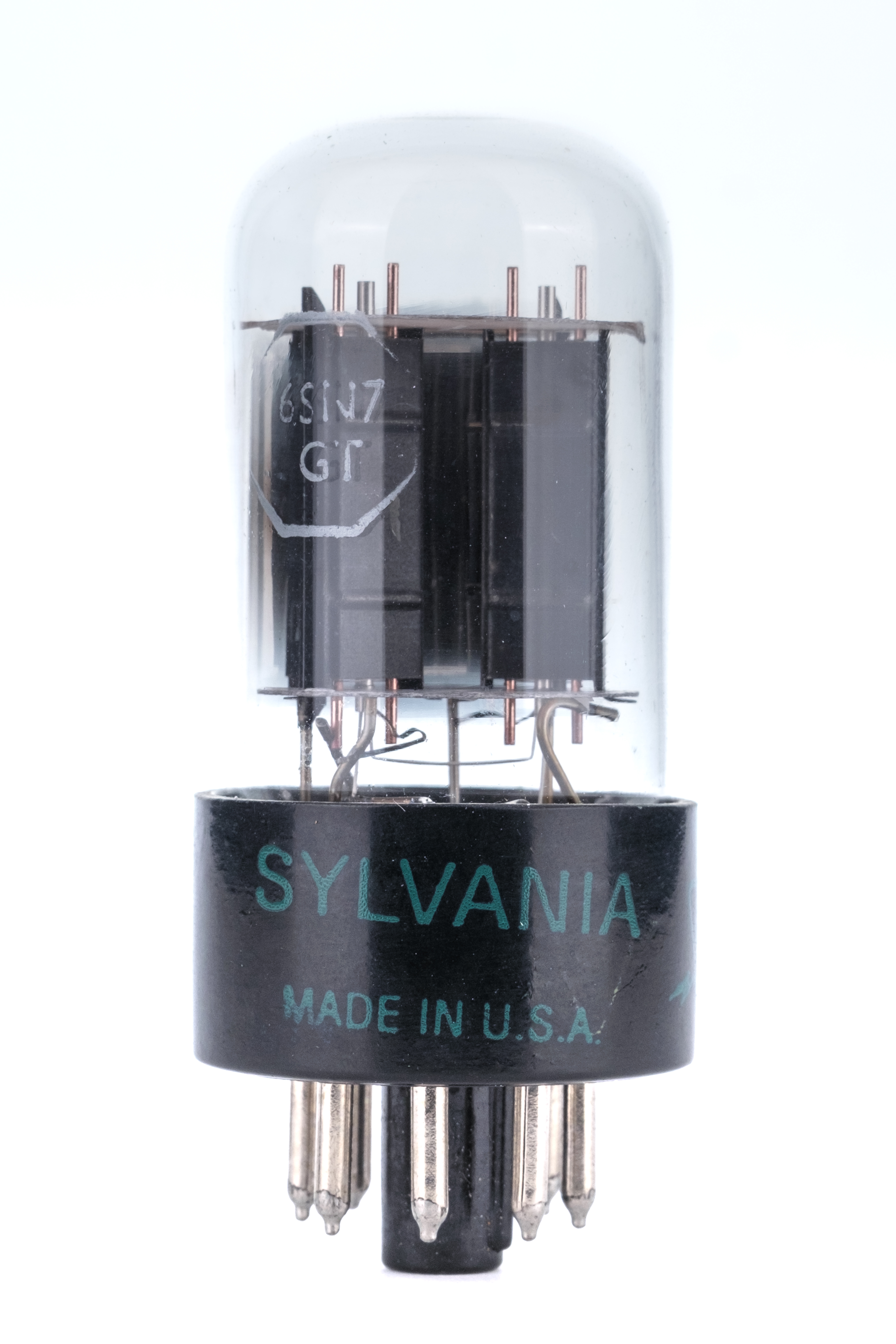 SYLVANIA 6SN7GT Black Plate Side Getter Valve NOS (W6) - AudioValves