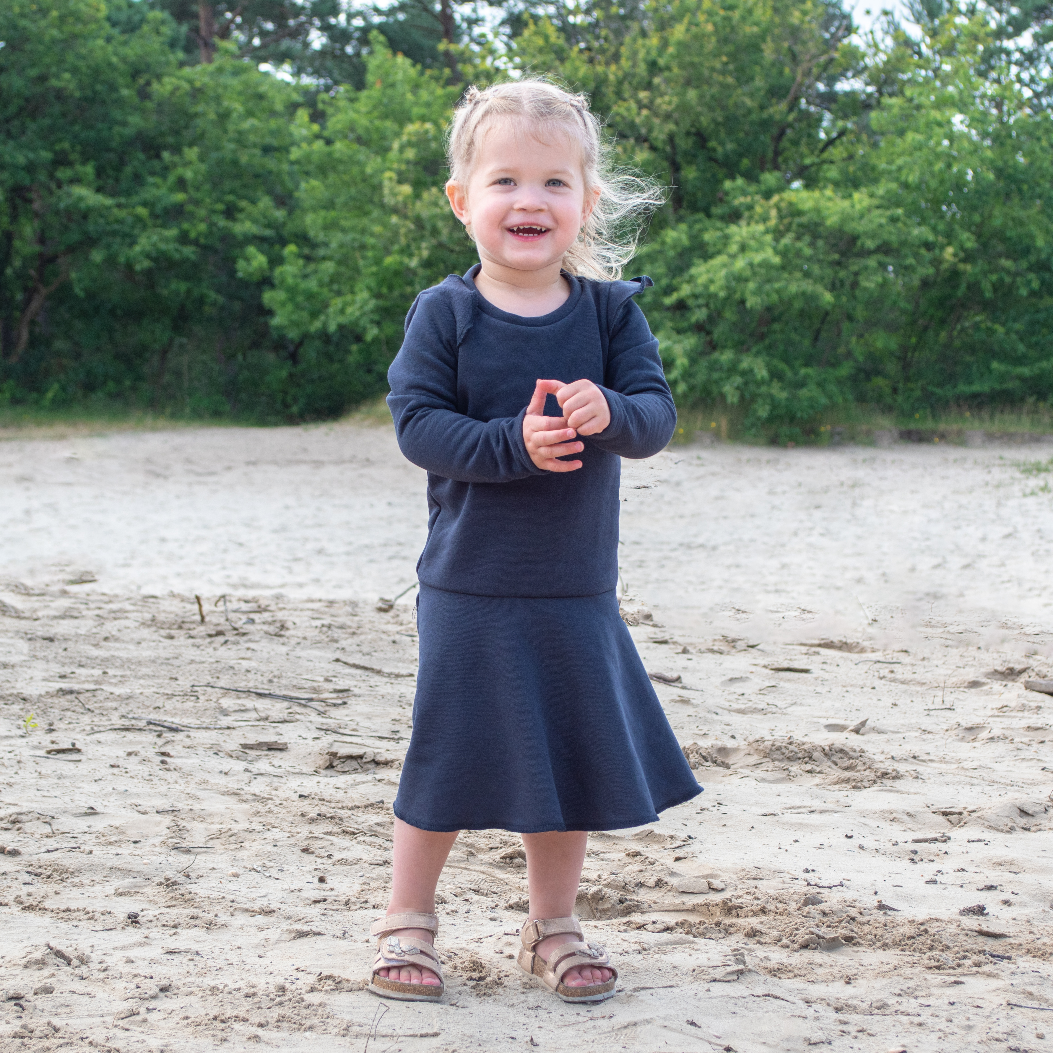 BELIV Ruffles jurk navy beliv