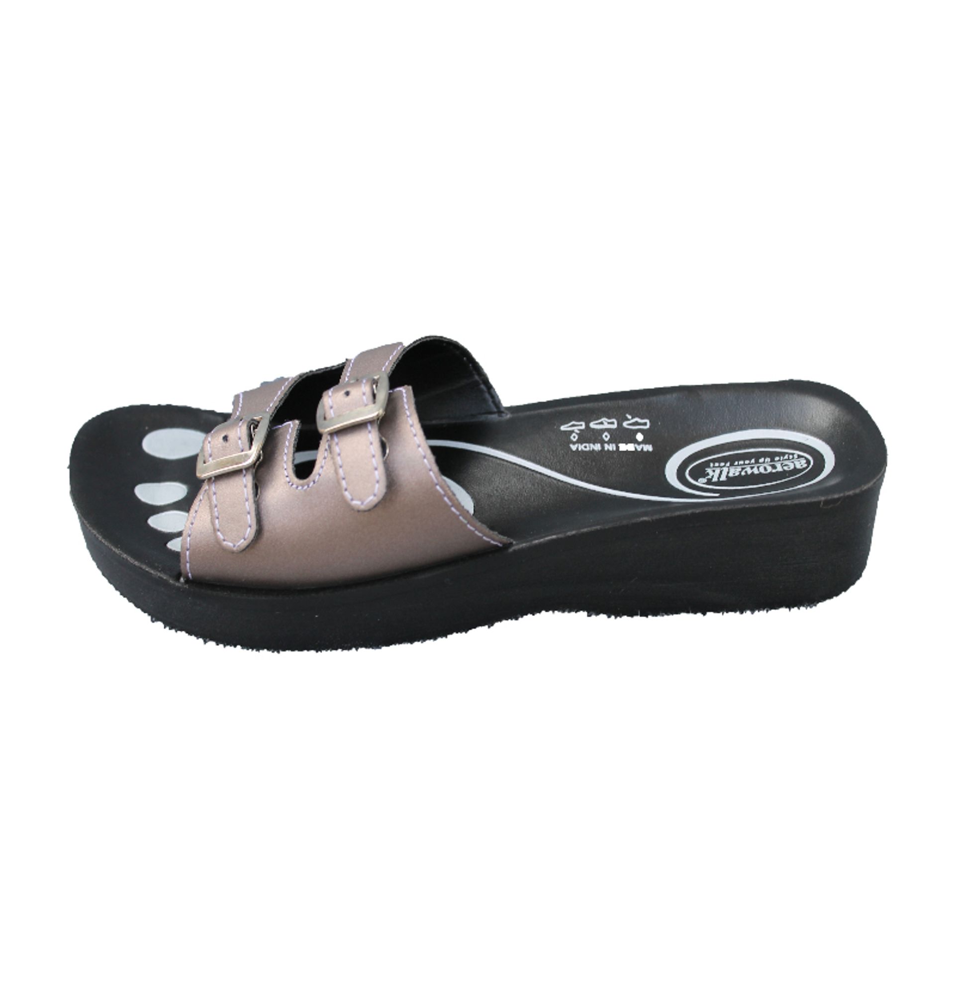 Aerowalk sandaler - capuccino - rem med spænder Bente
