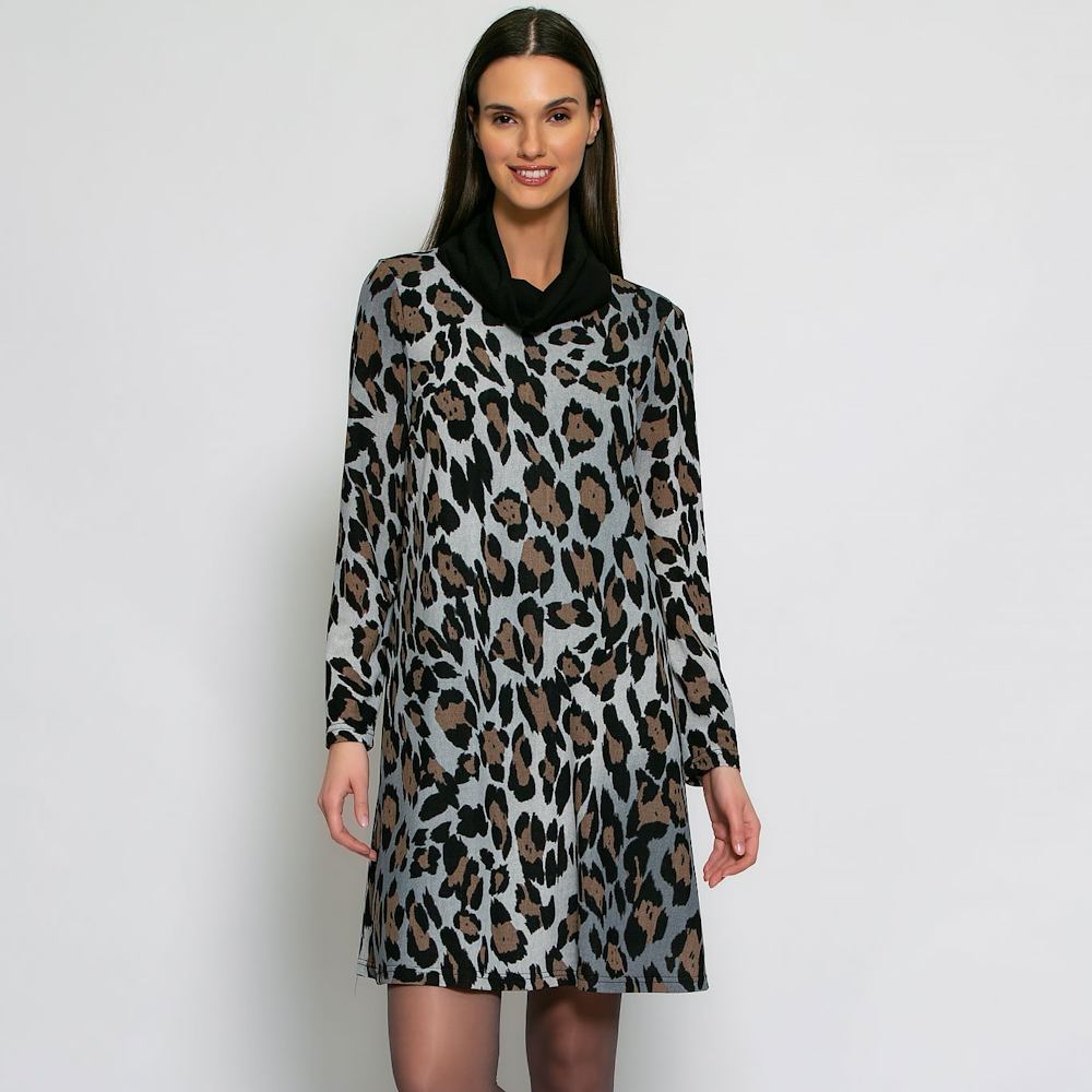 BATIDA JURK 1872 STONE BLUE PRINT CARLA Womenswear Online