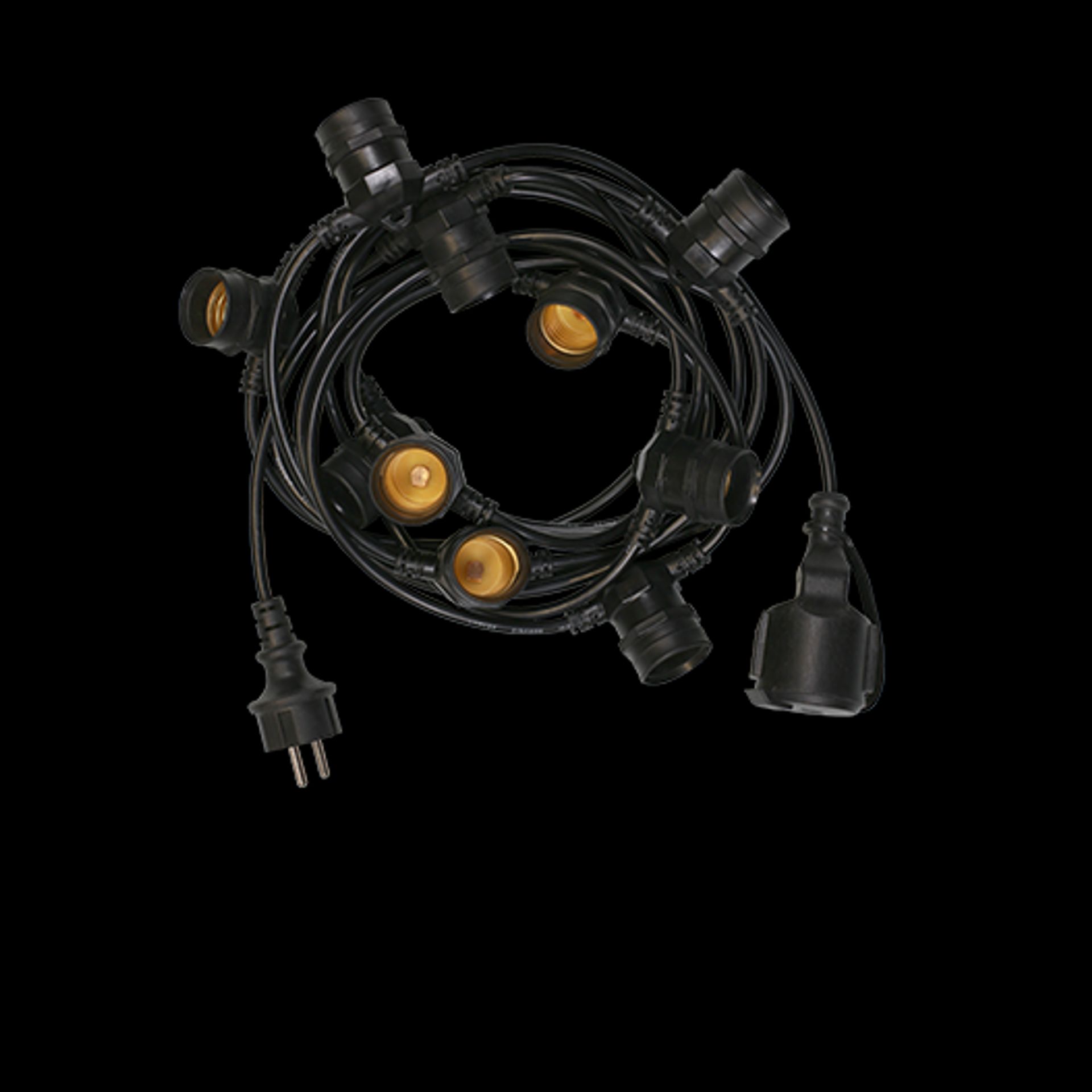 Guirlande Guinguette Noire Suspendue IP65 6m pour 10 Ampoules