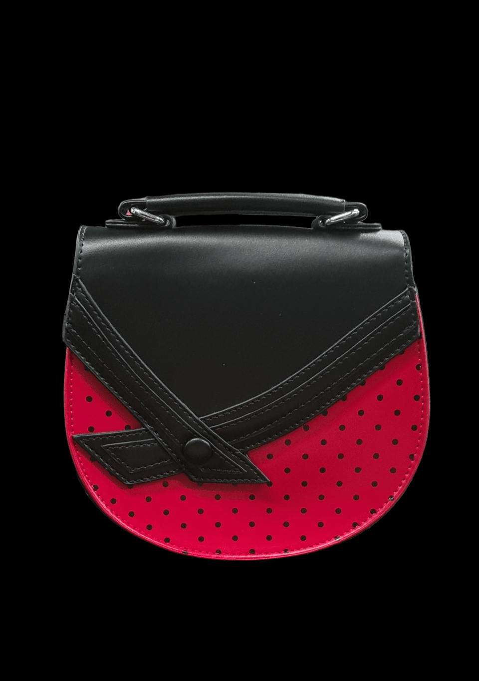 BG. Leuk tasje zwart en rood met polkadots. letsgobananas.be